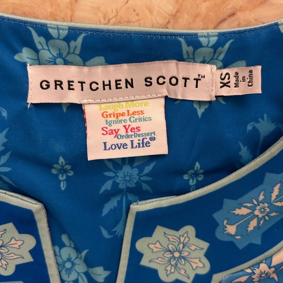 Gretchen Scott Split Neck Jersey Dress Haveli Turquoise XS - Picture 13 of 15